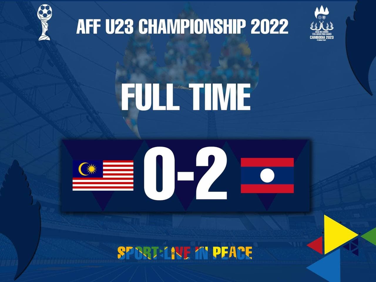 ក្រុម U23 ឡាវ បន្ដយកឈ្នះក្រុម U23 ម៉ាឡេស៊ី ២-០ (សរុប ២ជើង ៤-១) ដើម្បី ឡើង វគ្គ ពាក់ កណ្ដាល ផ្ដាច់ ព្រ័ត្រ  នៃ ពាន រង្វាន់ AFF U23 Championship 2022