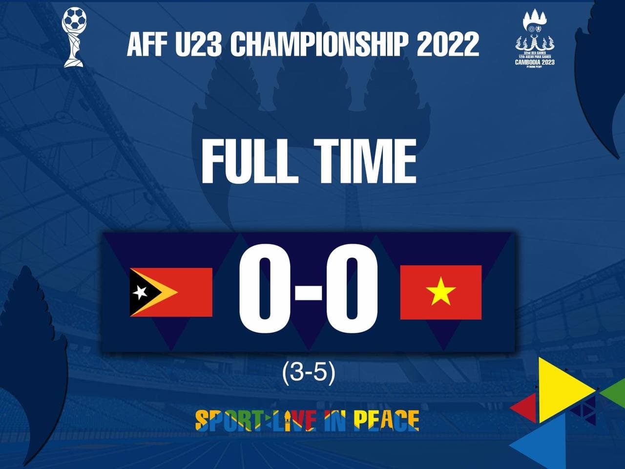 ក្រុម U23 វៀតណាម យកឈ្នះក្រុម U23 ទីម័រខាងកើត ដោយបាល់១១ម៉ែត្រ