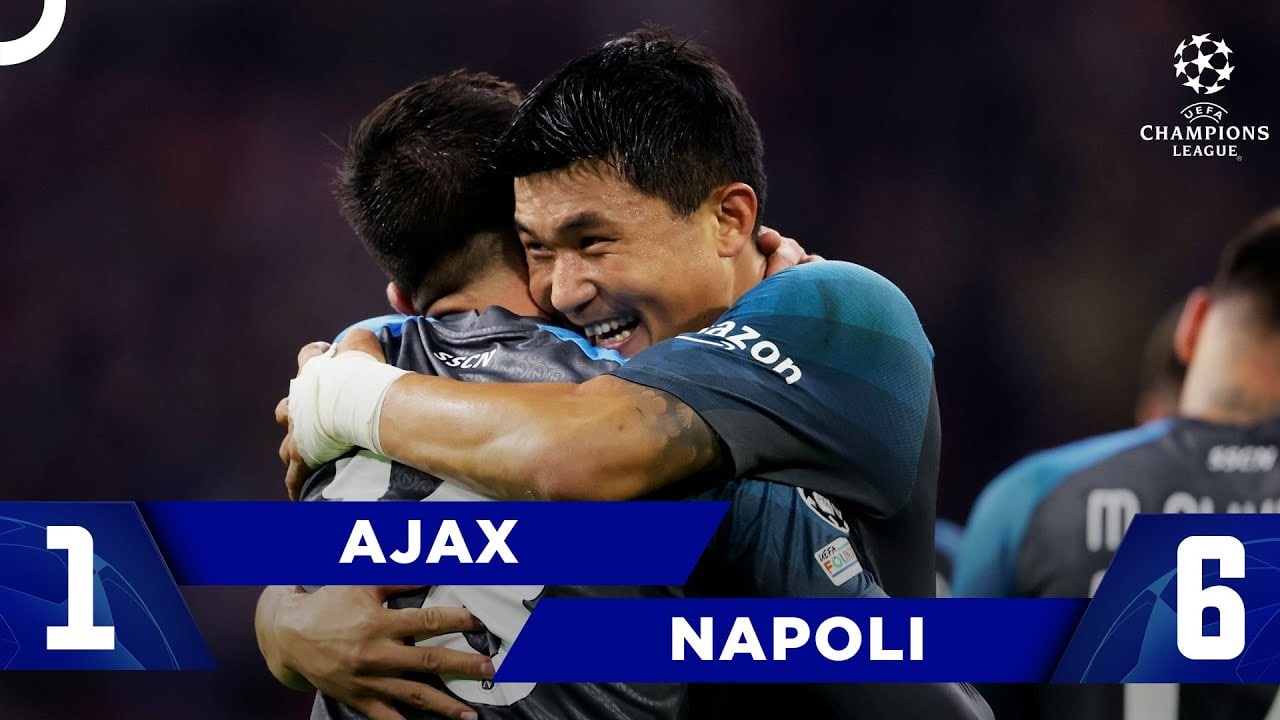 ក្រុម Napoli ឈ្នះម្ចាស់ផ្ទះ Ajax  ៦ទល់១ ខណៈ Barcelona និង At Madrid ចាញ់ដូចគ្នា