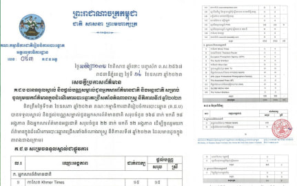 សេចក្តីប្រកាសព័ត៌មានគ.ជ.ប បានទទួលស្គាល់ និងផ្ដល់បណ្ណសម្គាល់ជូនអ្នកសារព័ត៌មានជាតិ និងអន្តរជាតិ សម្រាប់ចូលរួមយកព័ត៌មានក្នុងដំណើរការបោះឆ្នោតជ្រើសតាំងតំណាងរាស្រ្ត នីតិកាលទី៧ ឆ្នាំ២០២៣